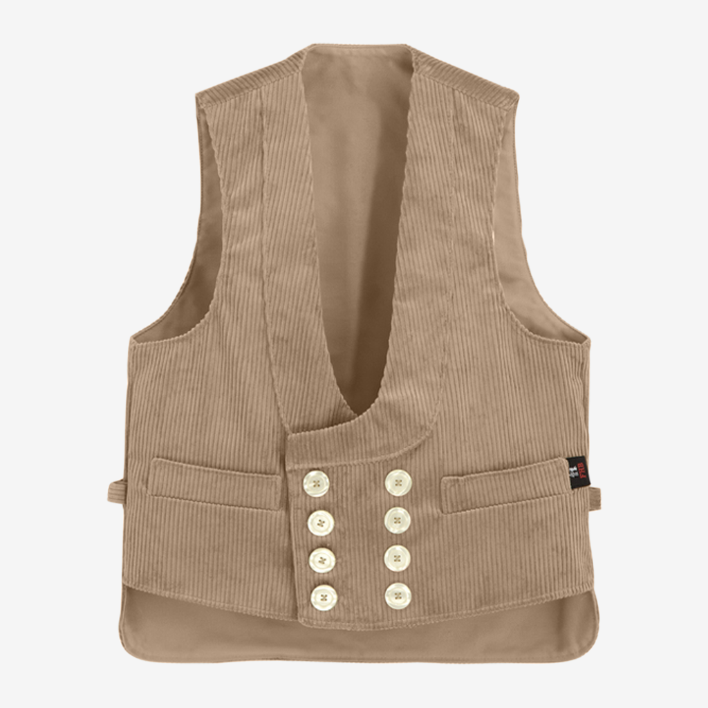 [50026-13-44] FHB EMIL Zunftweste Trenkercord oliv-braun (beige, Gr. 44)