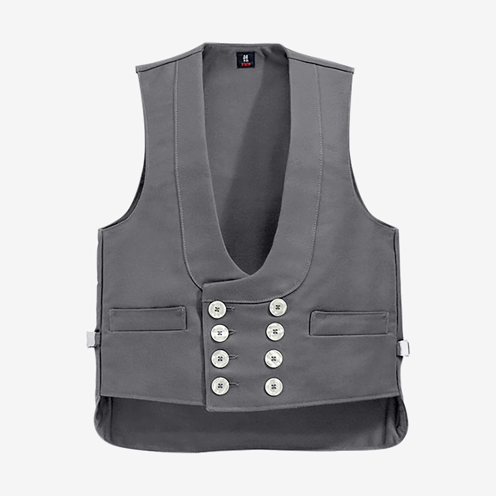 [70026-11-44] FHB JAKOB Zunftweste Zwirn-Doppel-Pilot (grau, Gr. 44)