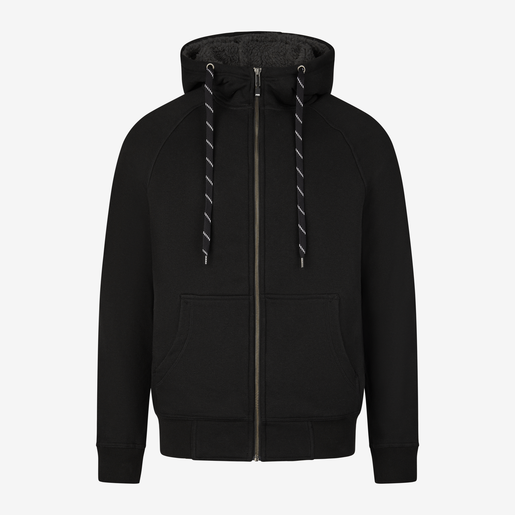 FHB JÖRG Sweater-Jacke mit Kapuze und Webpelz