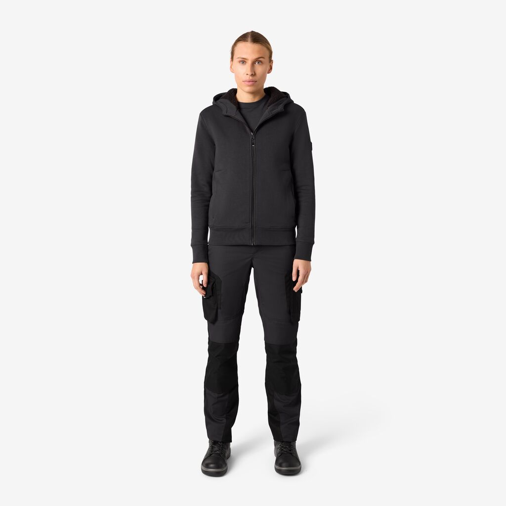 [820140-12-XS] FHB HAJO Hoodie-Jacke mit Webpelz unisex (anthrazit, Gr. XS)